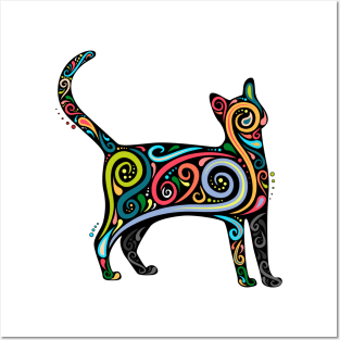 Mandala colorful cat Posters and Art